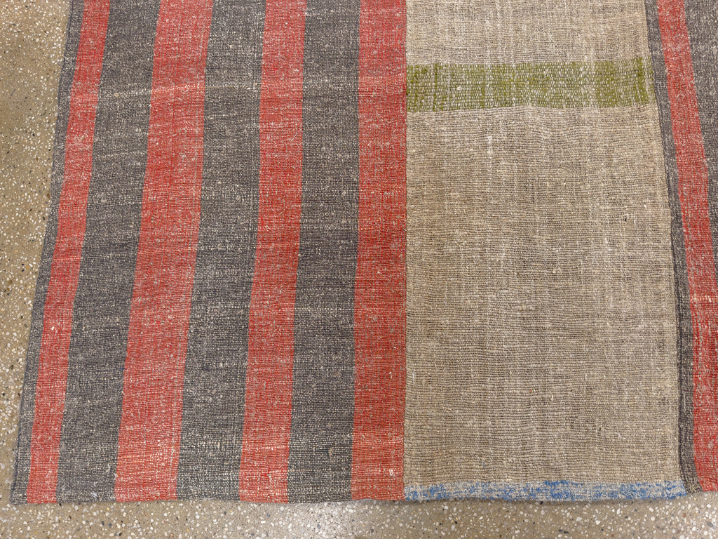 Vintage Turkish Flatweave Kilim Wide Gallery Runner, No.33652 - Gss