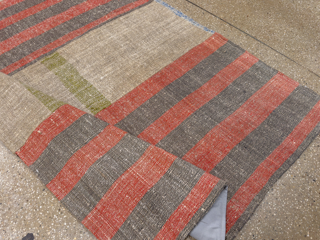 Vintage Turkish Flatweave Kilim Wide Gallery Runner, No.33652 - Gss