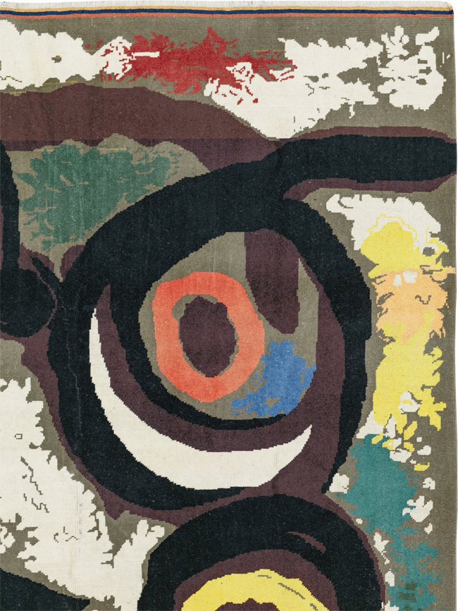 Modern Turkish Art Deco Accent Rug, No.33660 - Gss