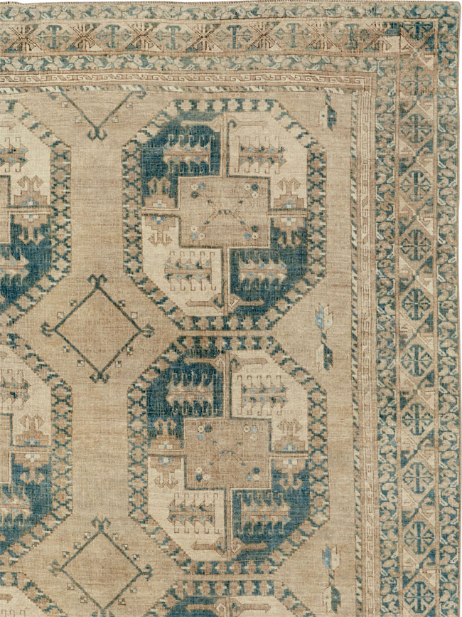 Vintage Central Asian Turkoman Room Size Carpet, No.33666 - Gss
