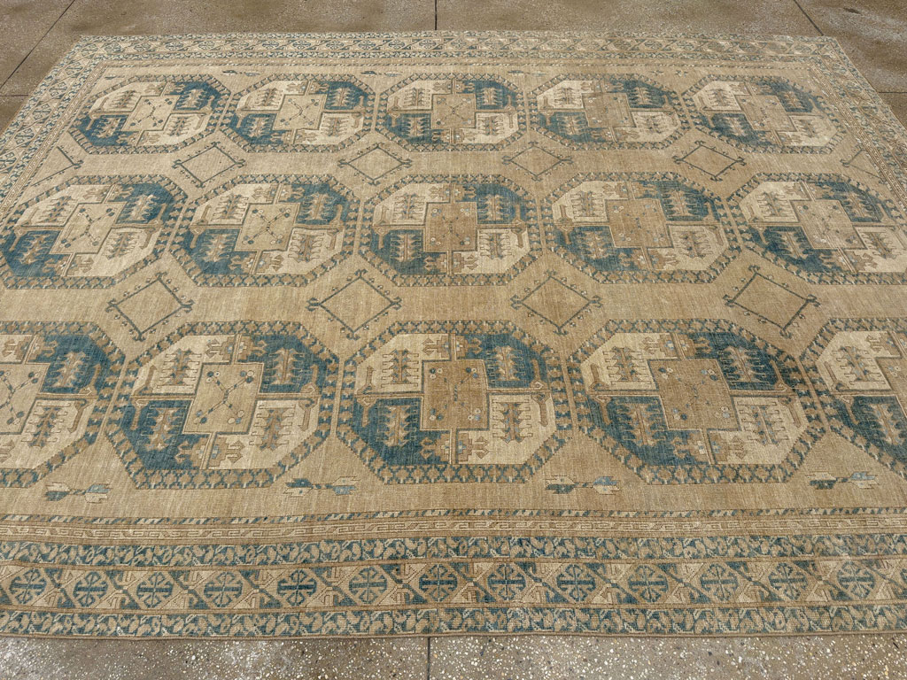 Vintage Central Asian Turkoman Room Size Carpet, No.33666 - Gss