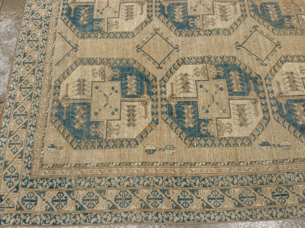Vintage Central Asian Turkoman Room Size Carpet, No.33666 - Gss