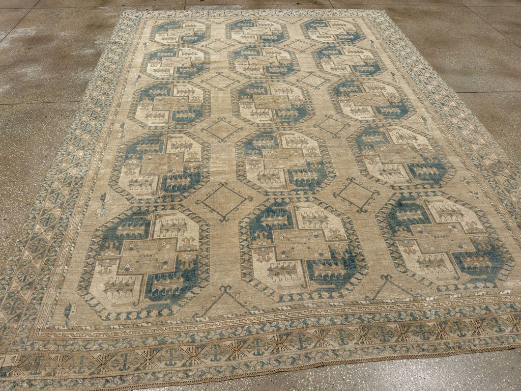 Vintage Central Asian Turkoman Room Size Carpet, No.33666 - Gss