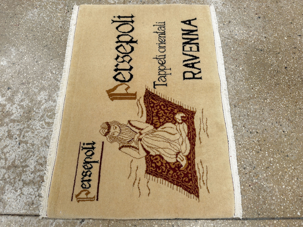 Vintage Persian Kashan Pictorial Rug (Pair: 2 of 2), No.33668 - Gss