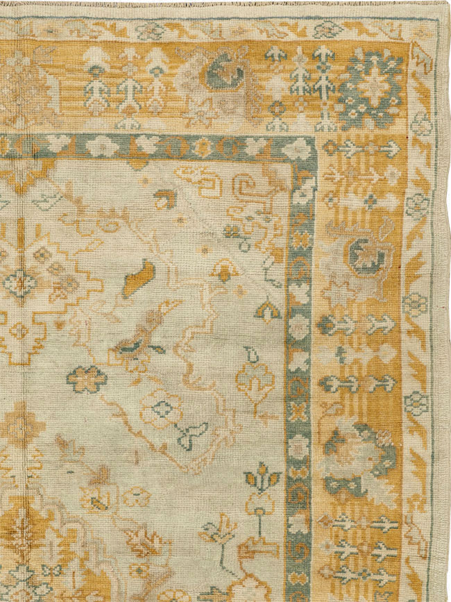 Antique Turkish Oushak Wide Gallery Runner, No.33692 - Gss