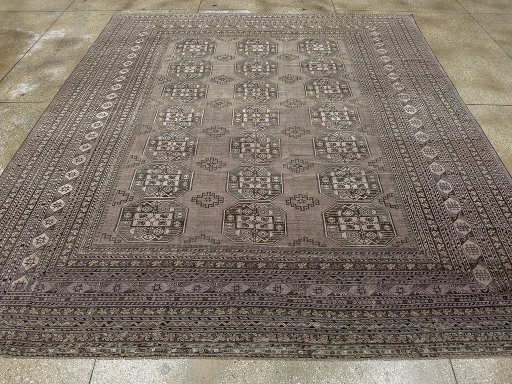 Vintage Central Asian Turkoman Room Size Carpet, No.33708 - Gss