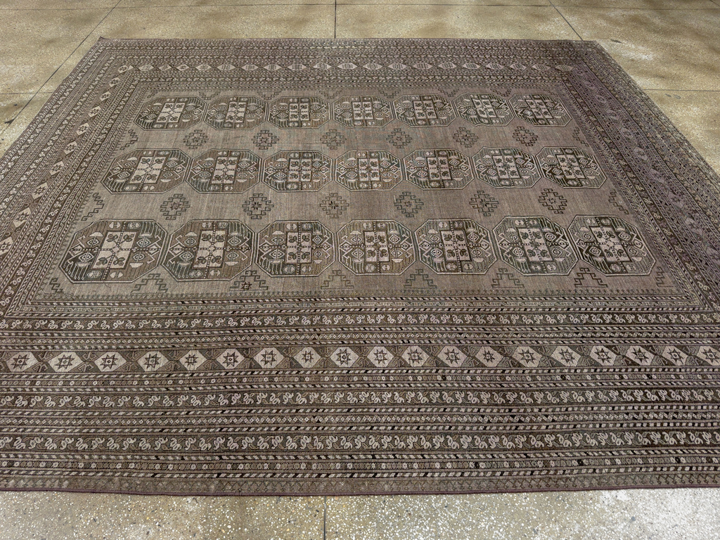 Vintage Central Asian Turkoman Room Size Carpet, No.33708 - Gss