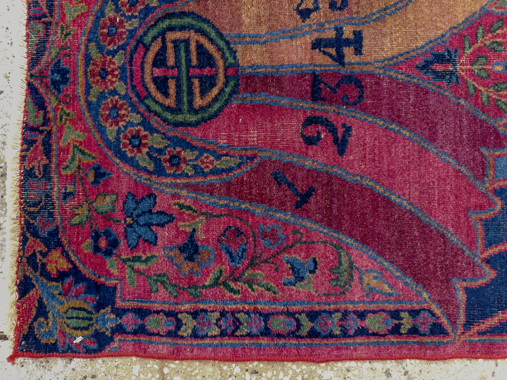 Antique Persian Yazd Sampler Rug, No.33713 - Gss