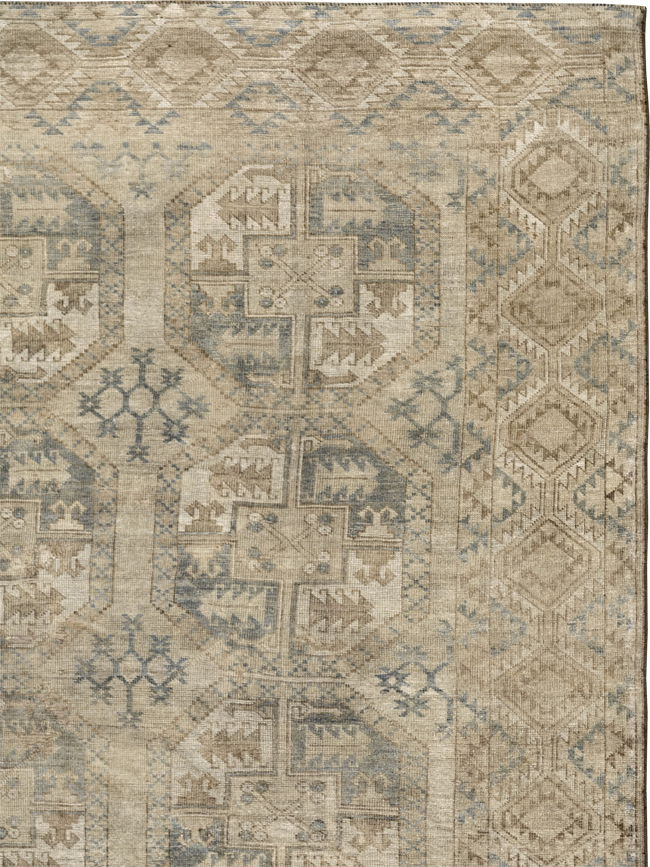 Vintage Central Asian Turkoman Room Size Carpet, No.33724 - Gss