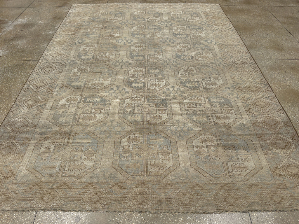 Vintage Central Asian Turkoman Room Size Carpet, No.33724 - Gss
