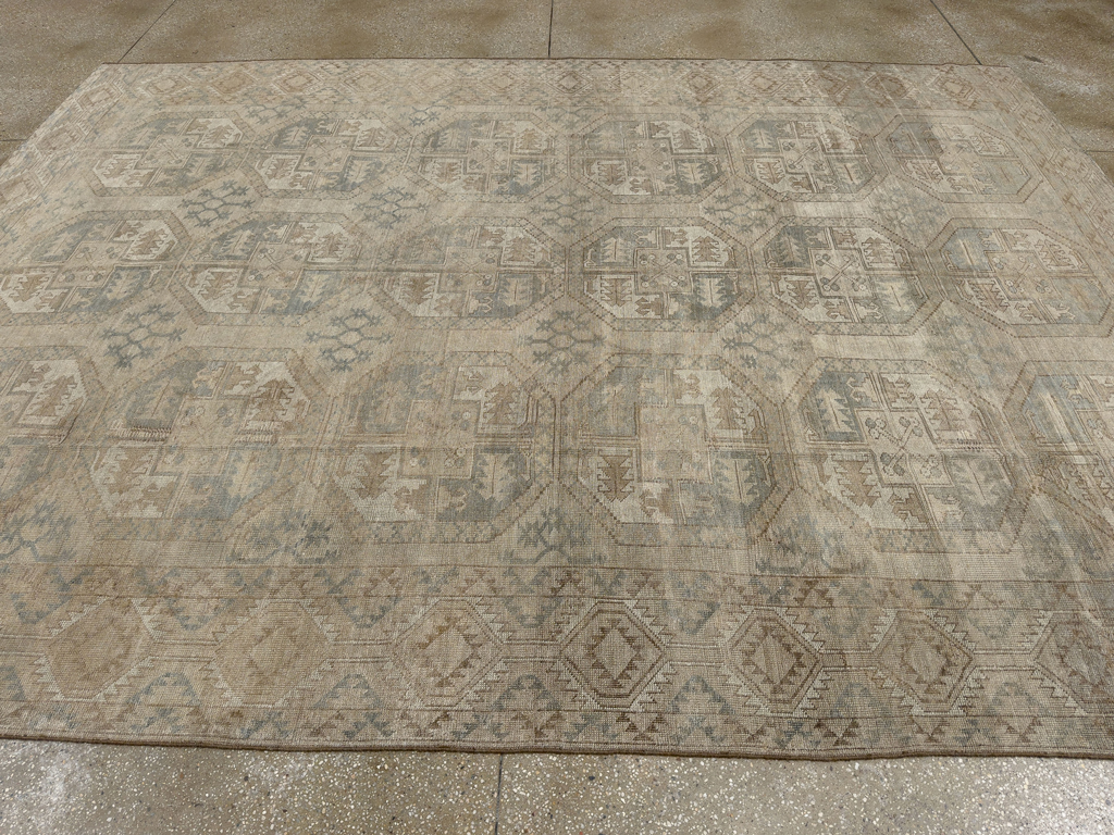 Vintage Central Asian Turkoman Room Size Carpet, No.33724 - Gss