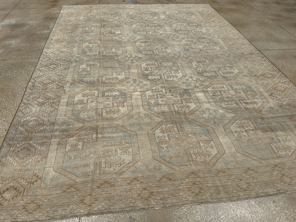 Vintage Central Asian Turkoman Room Size Carpet, No.33724 - Gss