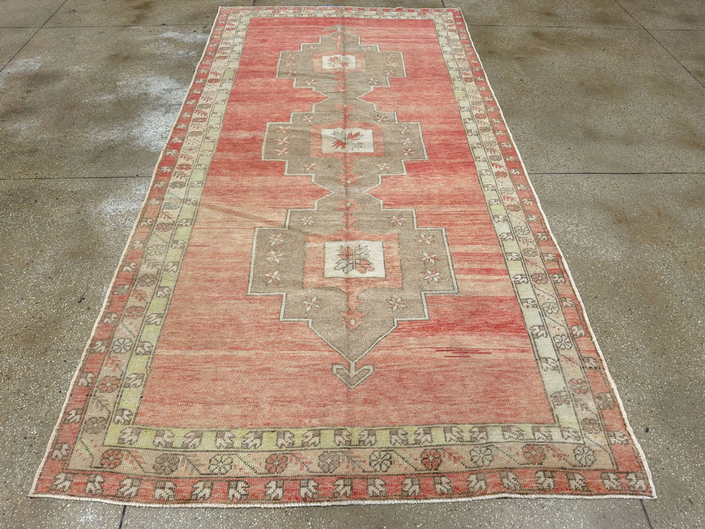 Vintage Turkish Anatolian Wide Gallery Runner, No.33730 - Gss