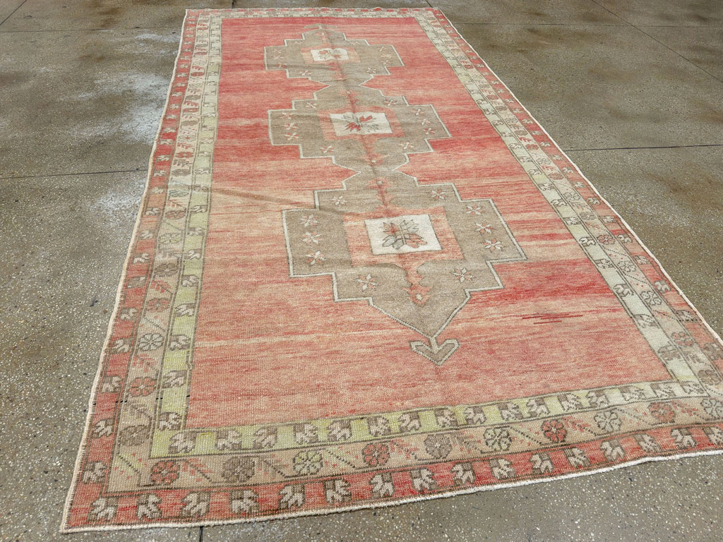 Vintage Turkish Anatolian Wide Gallery Runner, No.33730 - Gss