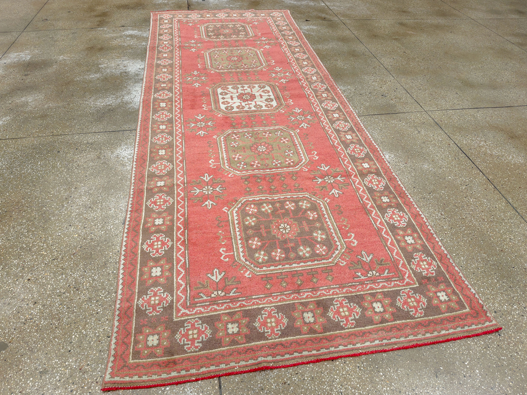 Vintage Turkish Anatolian Wide Gallery Runner, No.33735 - Gss