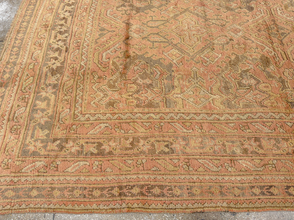 Antique Turkish Oushak Room Size Carpet, No.33736 - Gss