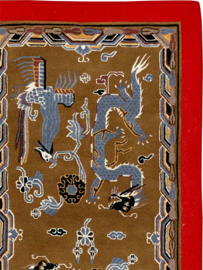 Modern Chinese Dragon Art Deco Pictorial Rug, No.33742 - Gss