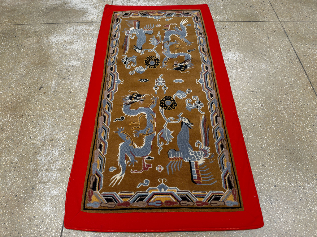 Modern Chinese Dragon Art Deco Pictorial Rug, No.33742 - Gss