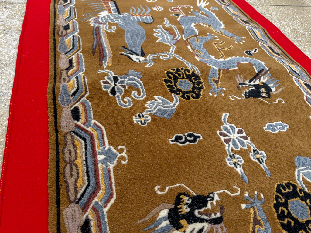 Modern Chinese Dragon Art Deco Pictorial Rug, No.33742 - Gss