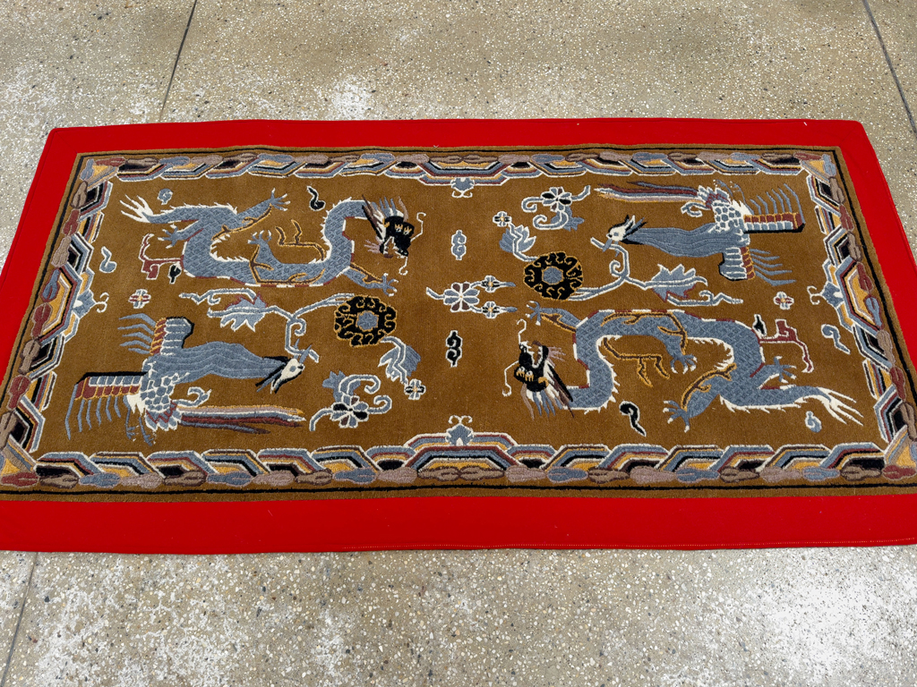 Modern Chinese Dragon Art Deco Pictorial Rug, No.33742 - Gss