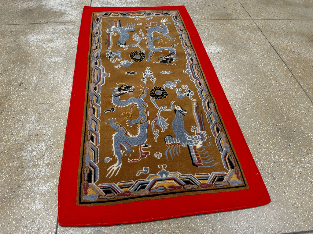 Modern Chinese Dragon Art Deco Pictorial Rug, No.33742 - Gss