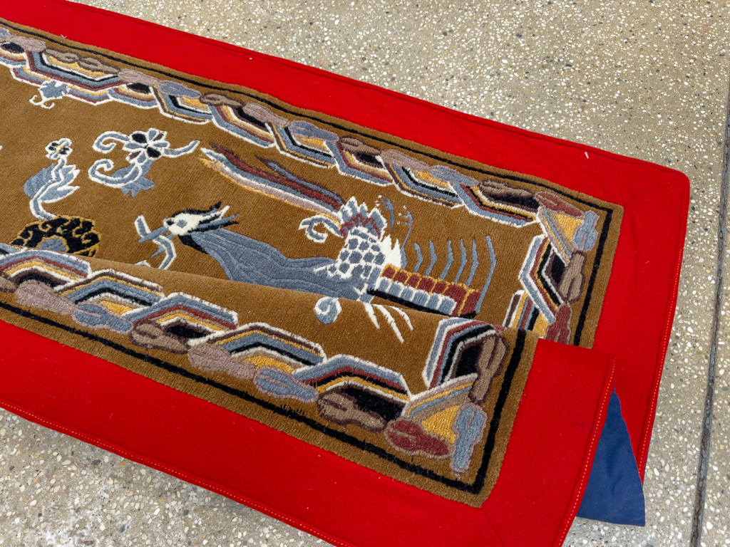 Modern Chinese Dragon Art Deco Pictorial Rug, No.33742 - Gss