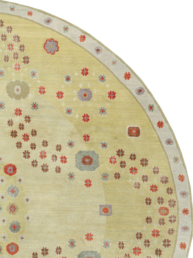Modern Tibetan Round Rug, No.33743 - Gss
