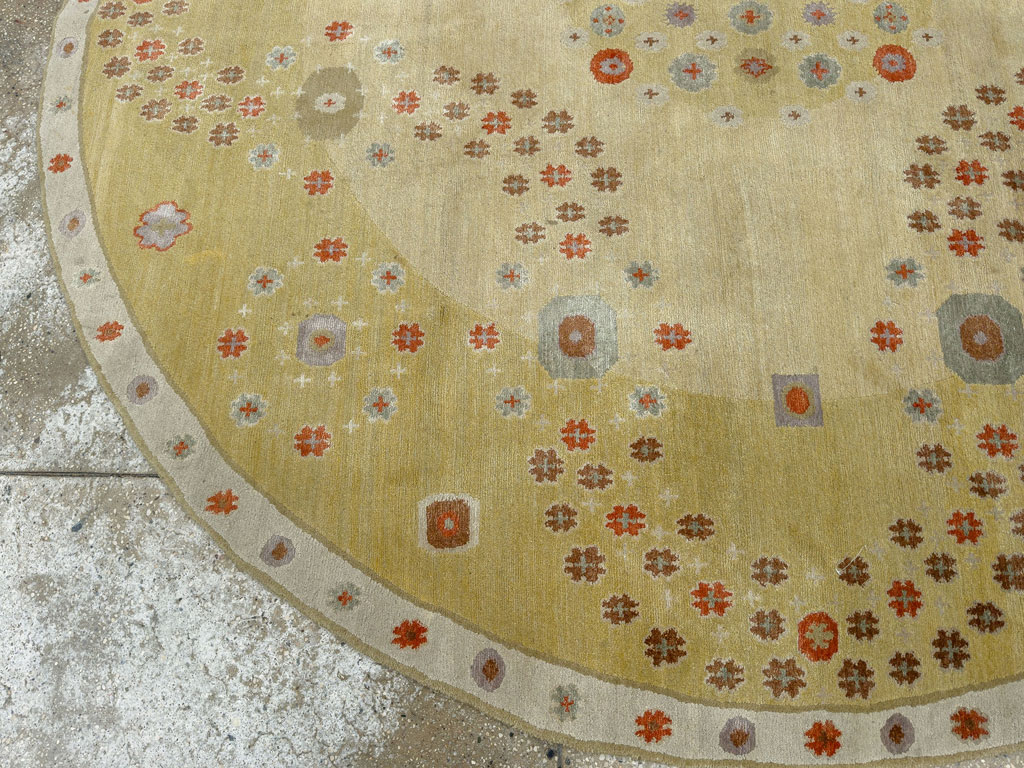 Modern Tibetan Round Rug, No.33743 - Gss