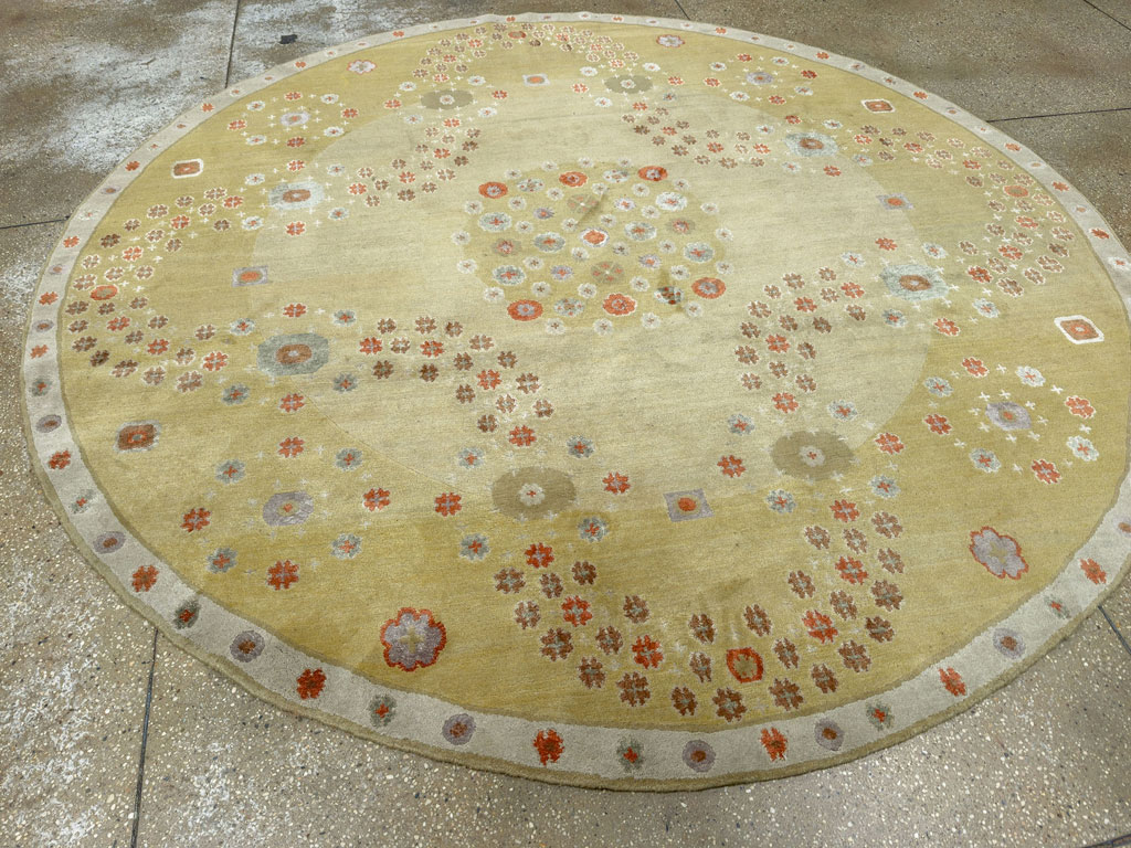 Modern Tibetan Round Rug, No.33743 - Gss