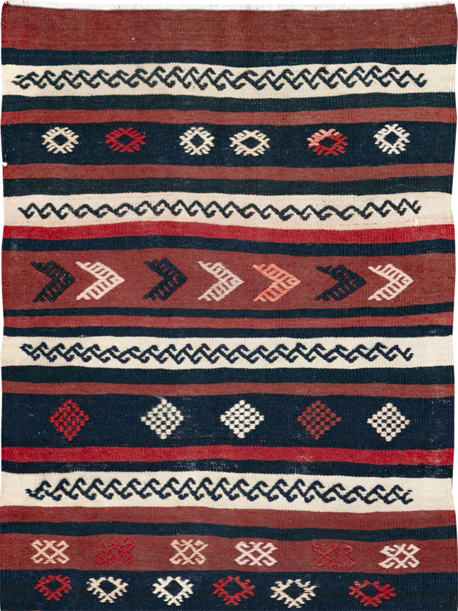 Vintage Turkish Flatweave Kilim Runner, No.33746 - Gss