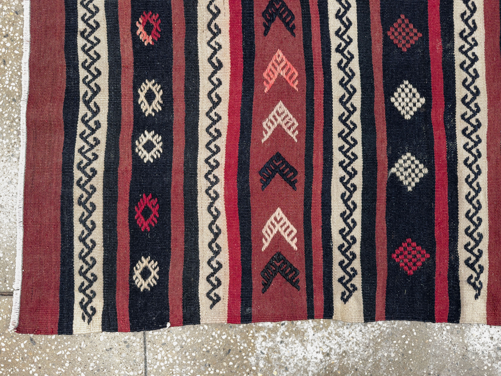 Vintage Turkish Flatweave Kilim Runner, No.33746 - Gss