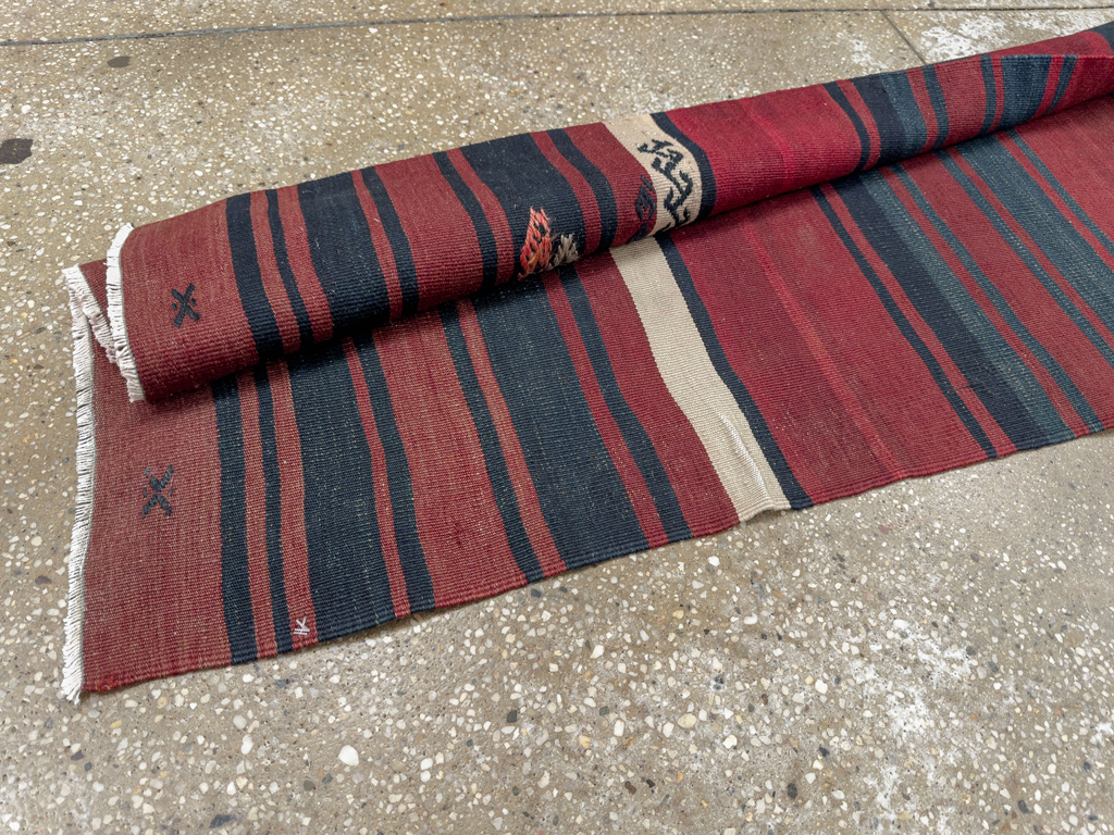 Vintage Turkish Flatweave Kilim Runner, No.33746 - Gss