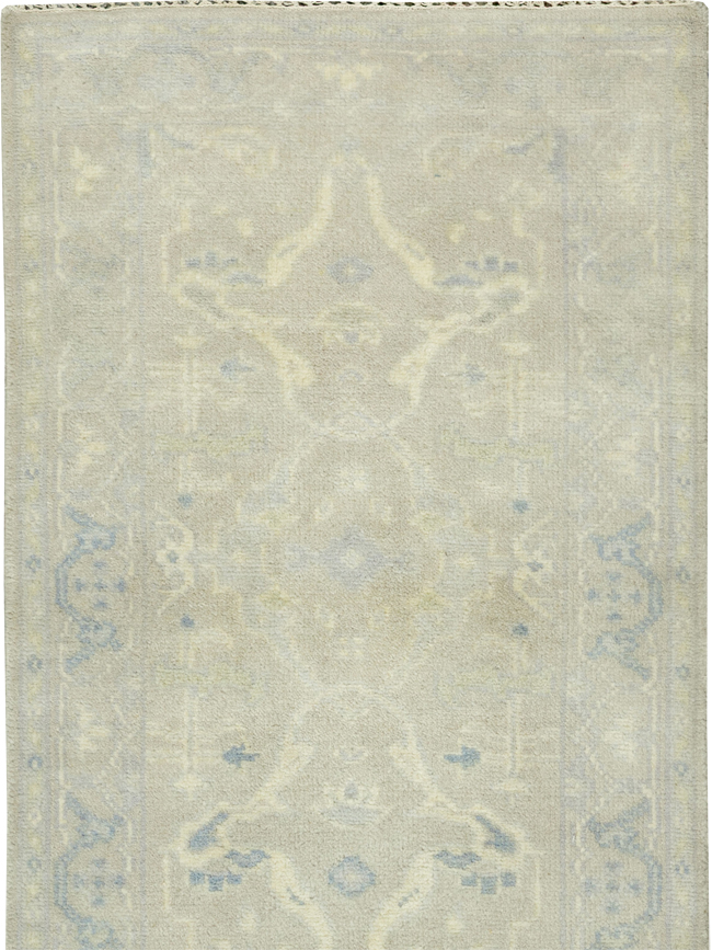 Modern Turkish Oushak Small Runner, No.33781 - Gss