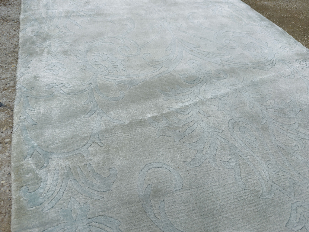 Modern Tibetan Silk Throw Rug, No.33782 - Gss