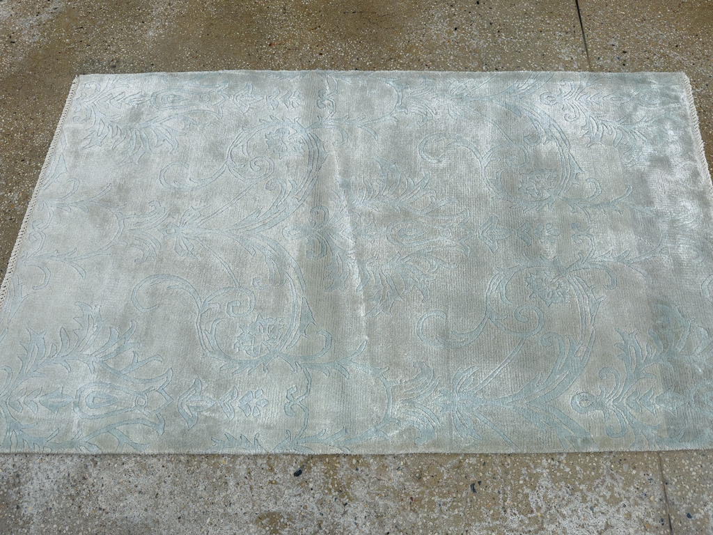 Modern Tibetan Silk Throw Rug, No.33782 - Gss