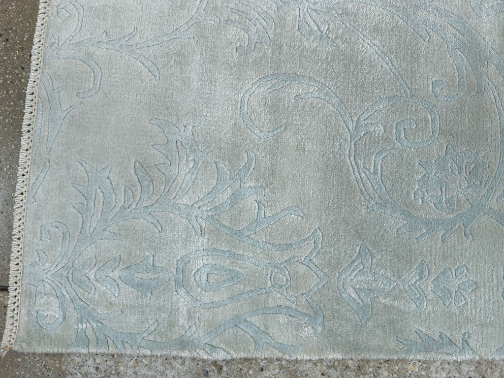 Modern Tibetan Silk Throw Rug, No.33782 - Gss