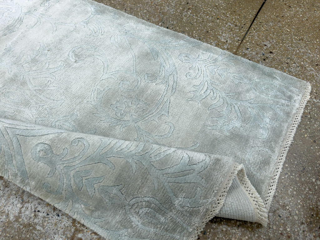 Modern Tibetan Silk Throw Rug, No.33782 - Gss