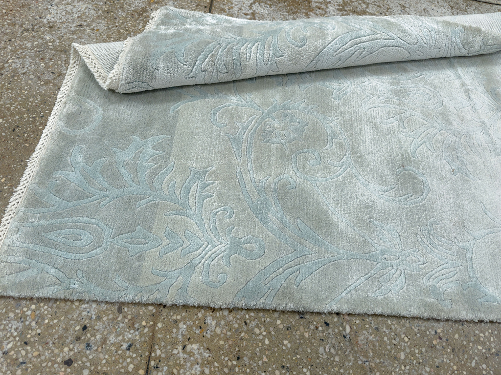 Modern Tibetan Silk Throw Rug, No.33782 - Gss
