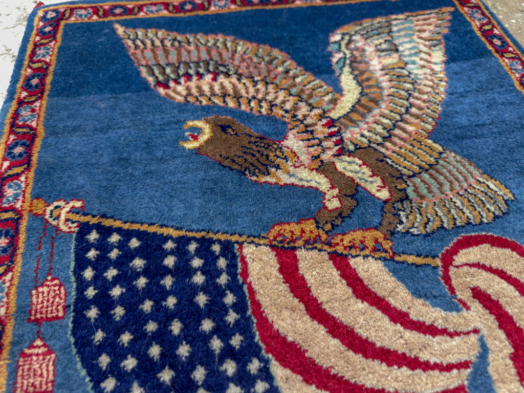 Modern Pakistan in Style of Kashan Pictorial Flag Rug, No.33784 - Gss