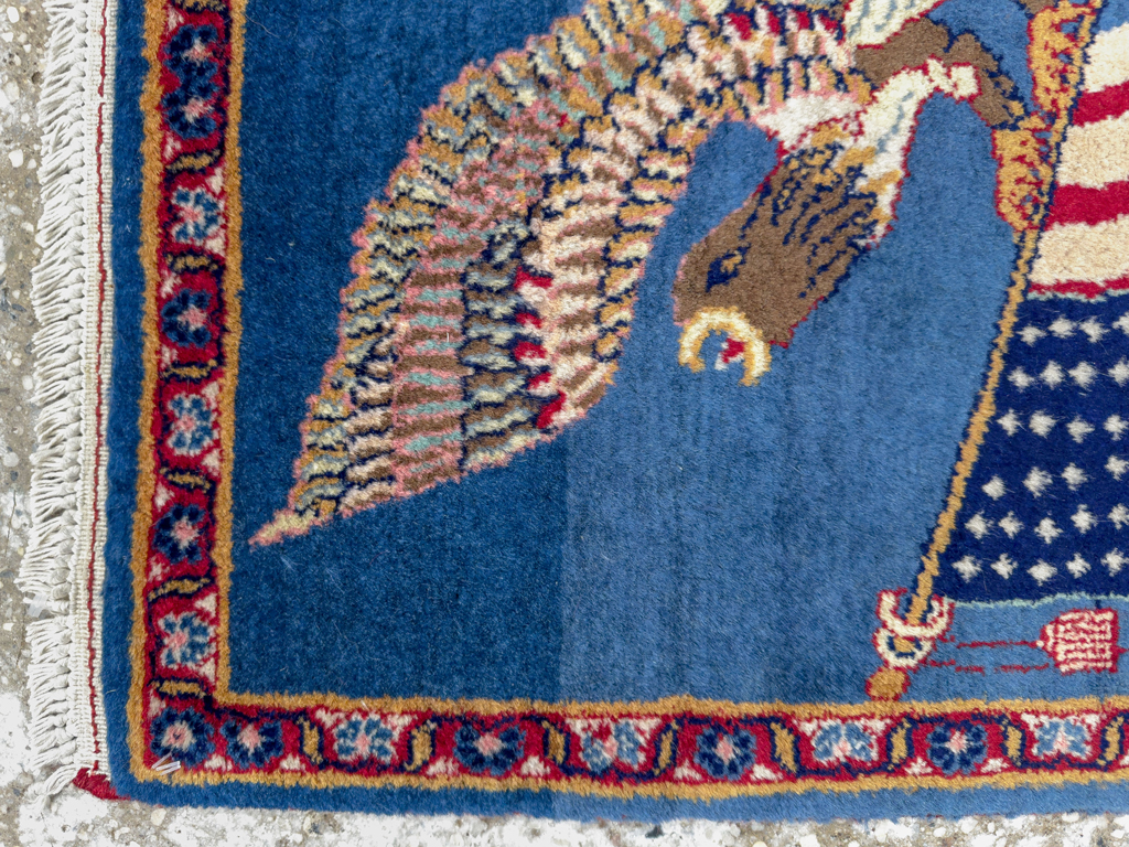 Modern Pakistan in Style of Kashan Pictorial Flag Rug, No.33784 - Gss