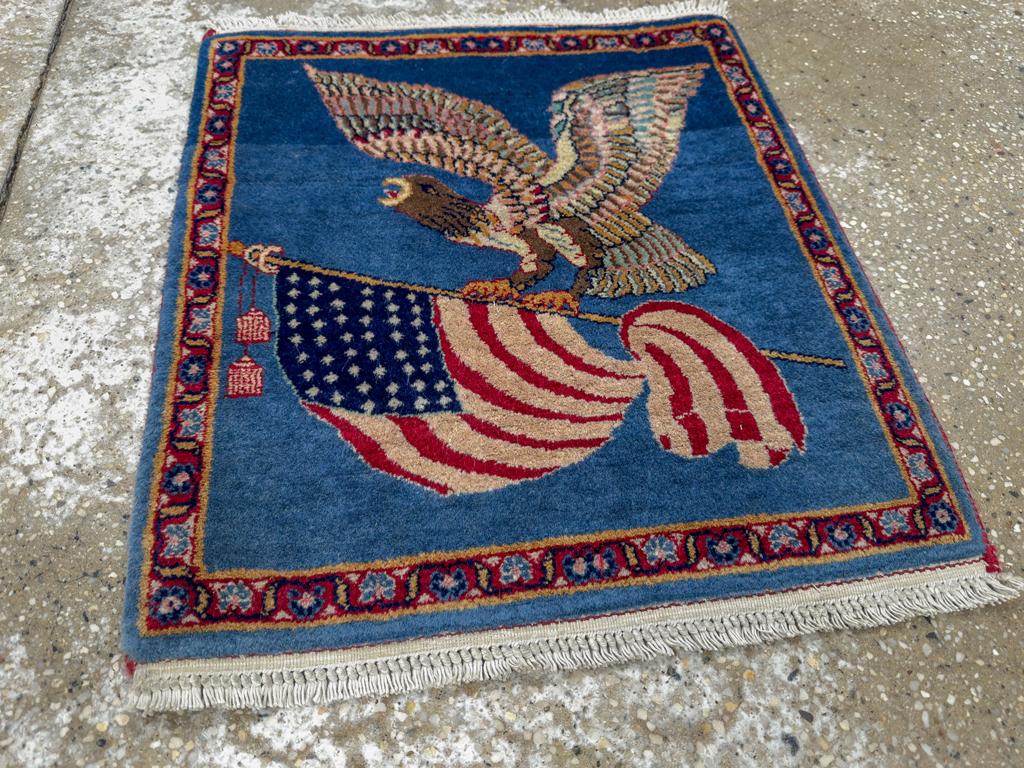 Modern Pakistan in Style of Kashan Pictorial Flag Rug, No.33784 - Gss