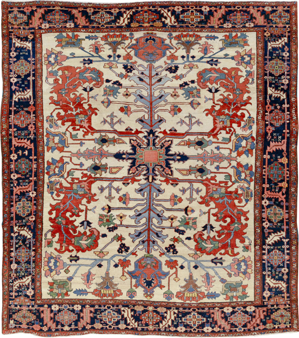 Antique Persian Heriz Room Size Carpet, No.33787 - Gss