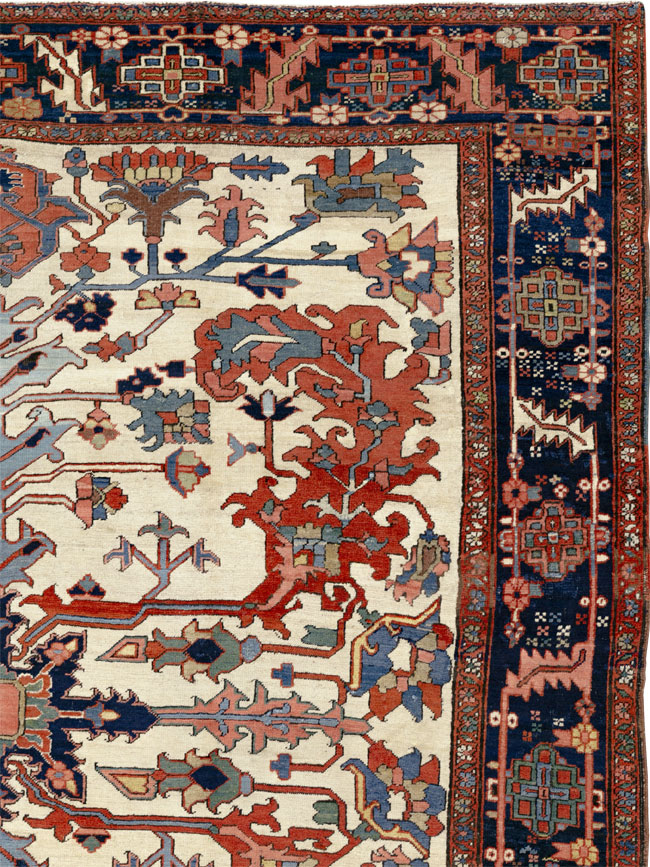 Antique Persian Heriz Room Size Carpet, No.33787 - Gss