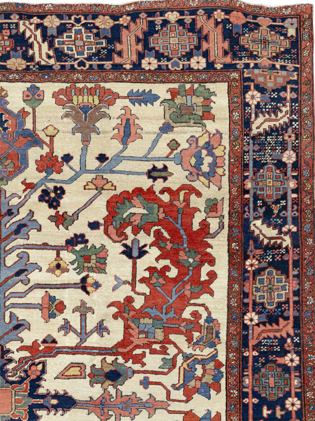 Antique Persian Heriz Room Size Carpet, No.33787 - Gss