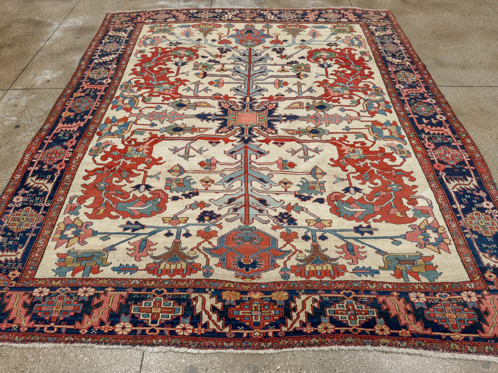 Antique Persian Heriz Room Size Carpet, No.33787 - Gss