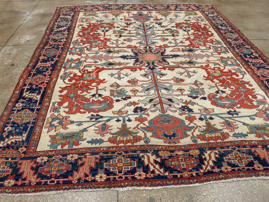 Antique Persian Heriz Room Size Carpet, No.33787 - Gss