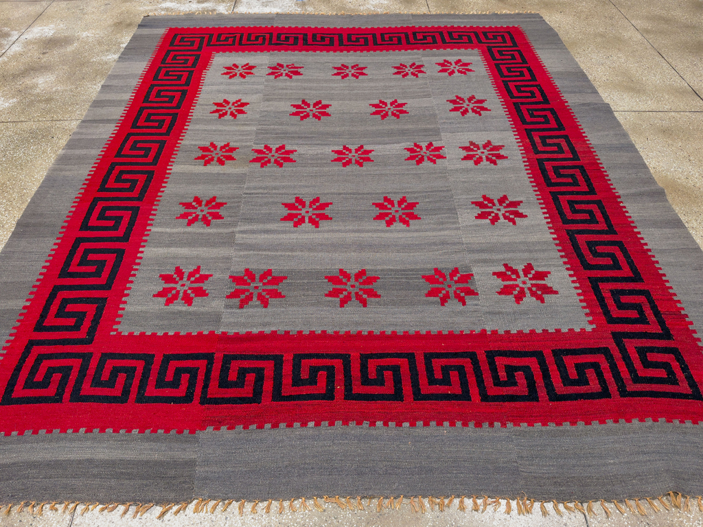 Vintage Austrian Flatweave Kilim Room Size Carpet, No.33789 - Gss