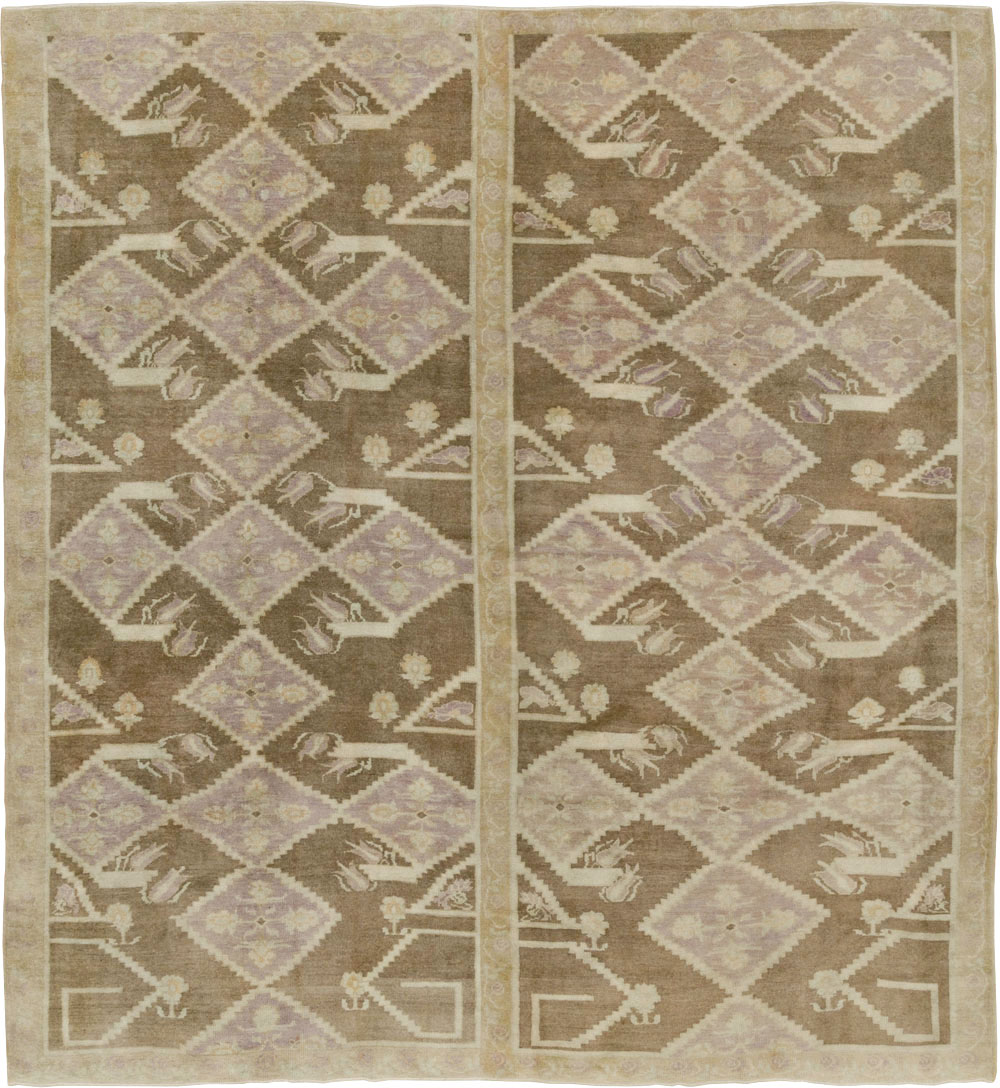 Vintage Turkish Anatolian Square Room Size Carpet, No.33796 - Gss