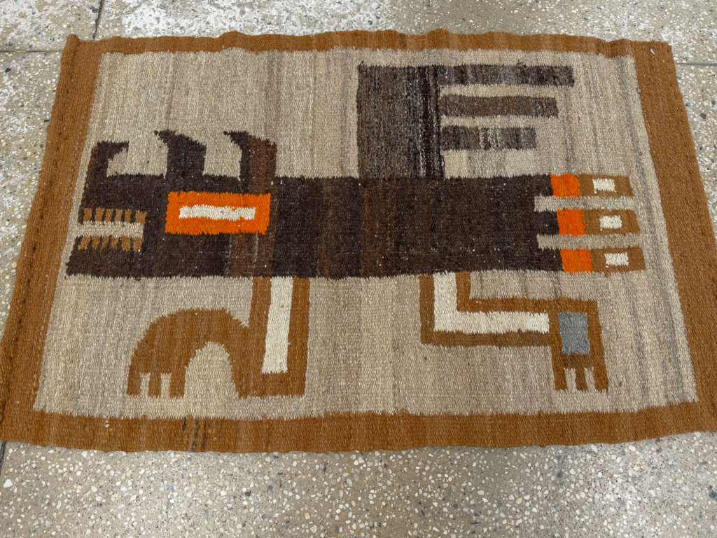 Vintage American Pictorial Navajo Rug, No.33801 - Gss