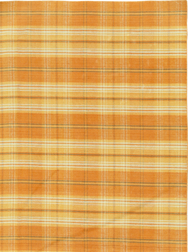 Vintage Indian Flatweave Room Size Carpet, No.33825 - Gss